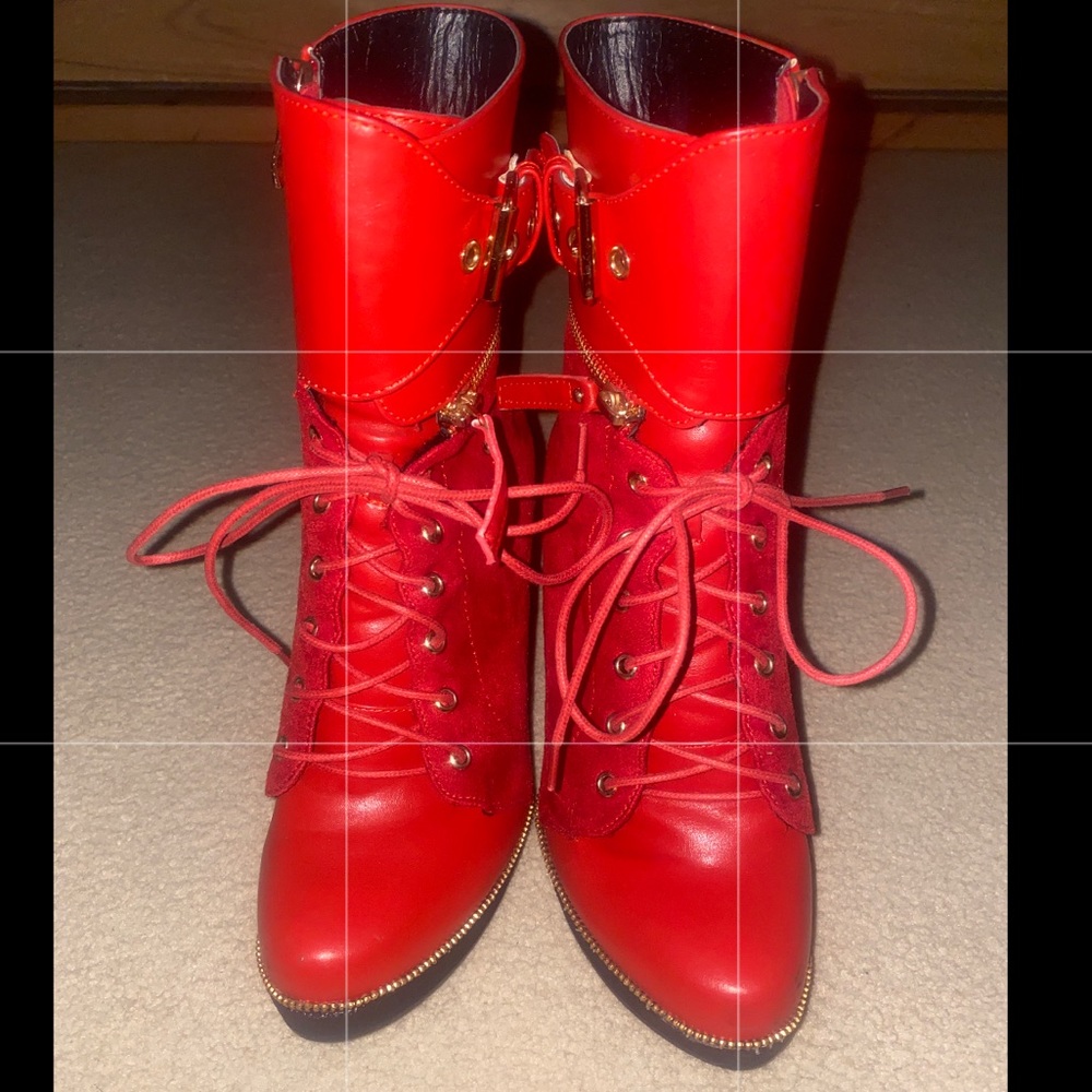 Miss Lola red boots. Worn once.
